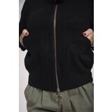 MINORITY Black soft sweater with zipper closure | shoptok.hr