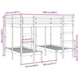  Trostruki okvir kreveta na kat bijeli 140x200/70x140cm borovina | shoptok.hr