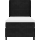 Box spring krevet s madracem Crna 90 x 190 cm Baršun - Crna 90 x 190 cm S gumbima | shoptok.hr