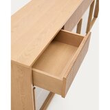 Kave Home Vitrina v hrastovem dekorju z drsnimi vrati v naravni barvi 200x80x40 cm Helvine – | Shoptok.si