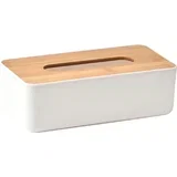 Kutija za maramice 26,1x13,1x8,6 cm, poliresin i bambus, bijela