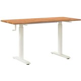  Stol Bjela i svjetlosmeđa 140 x 60 cm Čvrsto Hrastovo Drvo | shoptok.hr