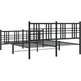  Metalni okvir kreveta uzglavlje i podnožje crni 150x200 cm | shoptok.hr