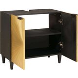 vidaXL Ormarić za umivaonik s policom Crna i zlatna 62 x 33 x 58 cm | shoptok.hr