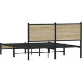 vidaXL metalni okvir kreveta s uzglavljem boja hrasta sonome 140x190cm | shoptok.hr