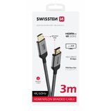 Swissten kabel HDMI 2.0, 60Hz, 18GB/s, 4K, do 21:9, 3m, pozlaćeni konek, crni | shoptok.hr