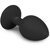 EasyToys Diamond - analni dildo z belim kamnom (majhen) - črn | Shoptok.si