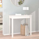  Konzolna mizica bela 80x40x75 cm trdna borovina, (20711583) | Shoptok.si