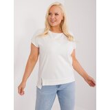 Fashion Hunters Ecru Casual Plus Size Blouse with Heart Cene