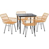  5-dijelni vrtni blagovaonski set od poliratana Smeđa 80 x 80 x 74 cm | shoptok.hr