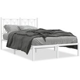  Metalni okvir za krevet s uzglavljem bijeli 120 x 190 cm | shoptok.hr