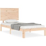 vidaXL Posteljni okvir z vzglavjem 100x200 cm trden les, (20905931) | Shoptok.si