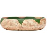 Nadgradni umivaonik zeleno-smeđi ovalni 59x40x15 cm keramički | shoptok.hr