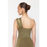 Trendyol X Zeynep Tosun Khaki Window Detailed Knitted Snake Accessory Bodysuit | shoptok.hr