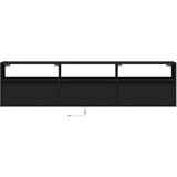  Zidni TV ormarić s LED rasvjetom crni 180x31x45 cm | shoptok.hr