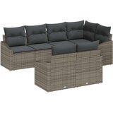 vidaXL 7-delna vrtna jedilna garnitura s blazinami temno siva poli ratan | Shoptok.si