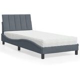 vidaXL Postelja z vzmetnico temno siv 90x190 cm žamet Cene