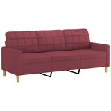  3-dijelni set sofa s jastucima crvena boja vina od tkanine | shoptok.hr