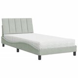 Krevet s madracem Hanko svjetlosivi 100x200 cm baršunasti | shoptok.hr