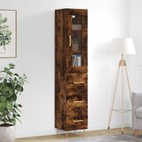 vidaXL Visoka omara dimljeni hrast 34,5x34x180 cm inženirski les | Shoptok.si