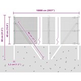  Varjena žičnata ograja z 13 stebrički Siva 0.4x100 m Jeklo, (22085667) | Shoptok.si