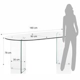 Tomasucci Stakleni blagovaonski stol 90x180 cm Kaya – | shoptok.hr