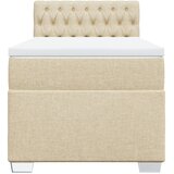  Okvir kreveta s oprugama i madrac krem 80x200 cm od tkanine | shoptok.hr