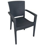 Mobilya baštenska stolica ratan/ siva | ePonuda.com