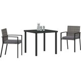  3-dijelni set za vrtno blagovanje siva poli ratan | shoptok.hr