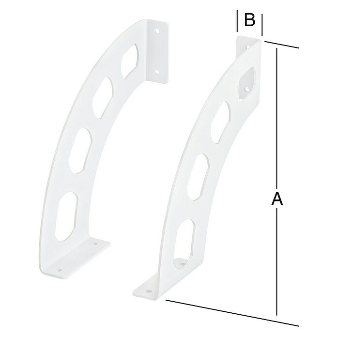 Nosilec stenskega regala C-Line (Do x Š x V: 190 x 180 x 2 mm)