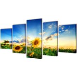 vidaXL Set platen s printom sončnic 200 x 100 cm | Shoptok.si