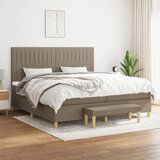 Maison Chic Box spring postelja - Vzmetna postelja z vzmetnico taupe 200x200 cm blago SL19635, (21880577) | Shoptok.si