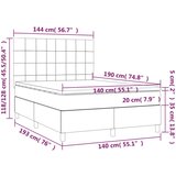  Box spring s madracem LED tamnosivi 140x190 cm tkanina | shoptok.hr