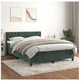 vidaXL Box spring postelja z vzmetnico temno zelena 140x200 Cene