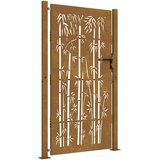  Vrtna vrata 100x200 cm Corten čelik dizajn od bambusa | shoptok.hr