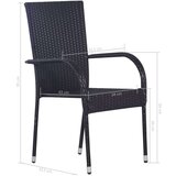 Poli 9-dijelni vrtni blagovaonski set od poliratana crni | shoptok.hr