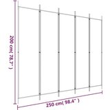Sobna pregrada s 5 panela Antracit 250 x 200 cm od tkanine | shoptok.hr