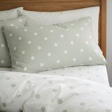 Catherine Lansfield Bela/zelena flanelna posteljnina za zakonsko posteljo 200x200 cm Polka Dot – | Shoptok.si