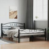 Maison Chic Posteljni okvir - Dvoposteljna postelja - Zakonska postelja črn jeklen 140x200 cm-J14167, (21771548) | Shoptok.si