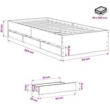  Okvir kreveta s pohranom Hrast artisan 90 x 200 cm - Hrast artisan 90 x 200 cm | shoptok.hr