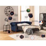 Ropez Plava baršunasti sklopiva sofa 203 cm York Blik – | shoptok.hr
