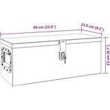  Kutija za pohranu crna 60 x 23,5 x 23 cm aluminijska | shoptok.hr