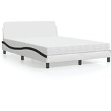  Krevet s madracem Dover bijeli i crni 140 x 190 cm od umjetne kože | shoptok.hr