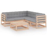  Sedežna garnitura 6-delna z blazinami trdna borovina | Shoptok.si