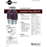 Insinkerator Drobilica IN-SINK-ERATOR EVOLUTION PLUS 1000 EC (uključen krom pneumatski prekidač) | shoptok.hr