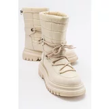 LuviShoes Women's Weld Beige Skin Snow Boots