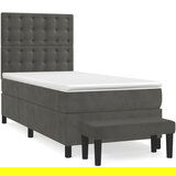 Maison Chic Box spring postelja - Vzmetna postelja z vzmetnico temno siva 100x200 cm žamet SL20609, (21893148) | Shoptok.si