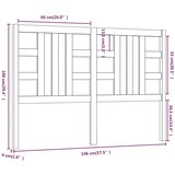  Uzglavlje za krevet sivo 146 x 4 x 100 cm od masivne borovine | shoptok.hr