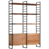 Police Knjižna omara 4-nadstropna 124x30x180 cm trden predelan les | Shoptok.si