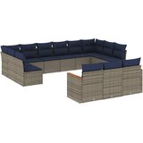 vidaXL 13-delni vrtni komplet sedežnih garnitur z blazinami siv poli ratan, (5000294183) | Shoptok.si